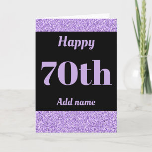 Stylish personalised happy birthday 70th card