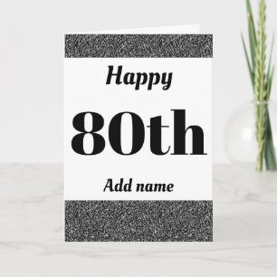 Stylish personalised happy birthday 80th card