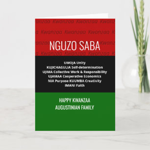 Stylish personalised NGUZO SABA Happy Kwanzaa Holiday Card