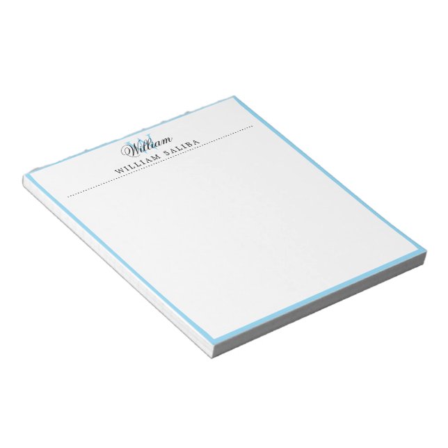 Stylish Personalised Notepad Custom Name Monogram (Angled)
