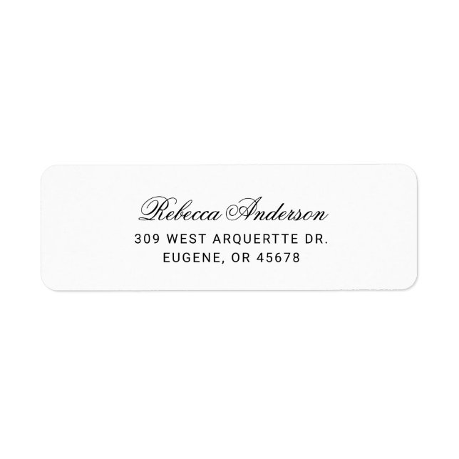 Stylish Personalised Return Address Label (Front)