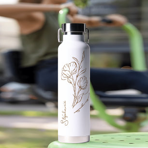 Stylish Personalised Water Bottle with Gold Script