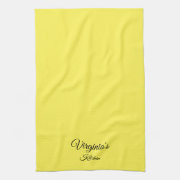 Stylish Personalised Yellow Kitchen Towel