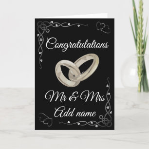 Stylish personalized congratulations mr & mrs card