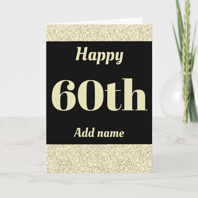 Stylish personalized happy birthday 60th card (Front)