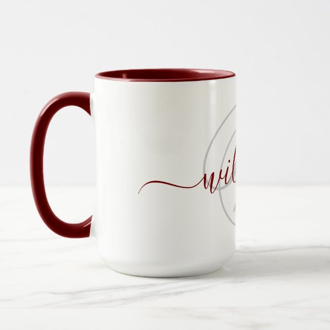 Stylish Personalized Monogram with Name Mug (Left)