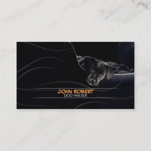 Stylish pet care dog walker walking business card