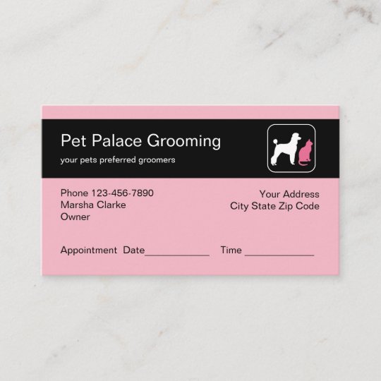 Stylish Pet Grooming Design Appointment Card Zazzle.co.uk