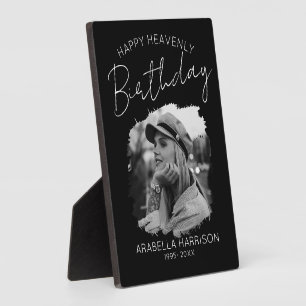 Stylish Photo Birthday Memorial Plaque