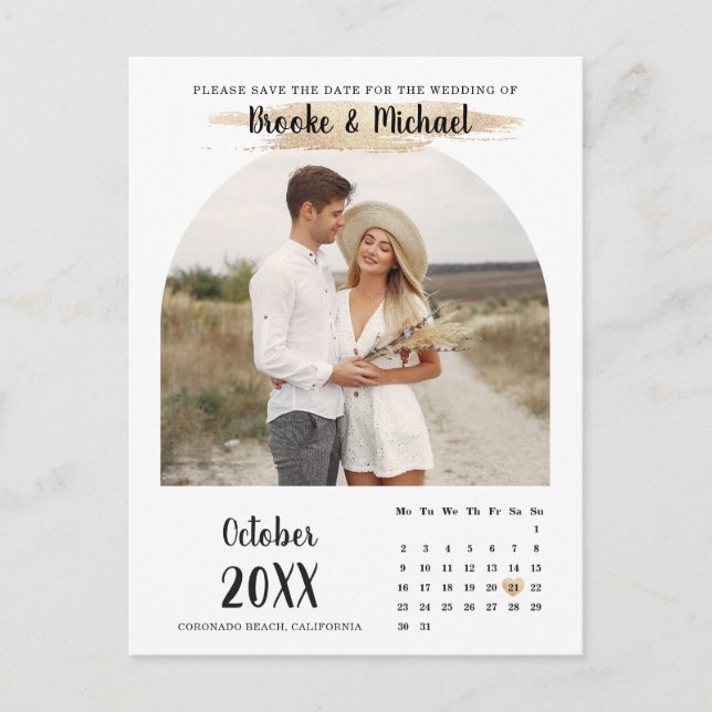 Stylish Photo Calendar Save the date card (Front)