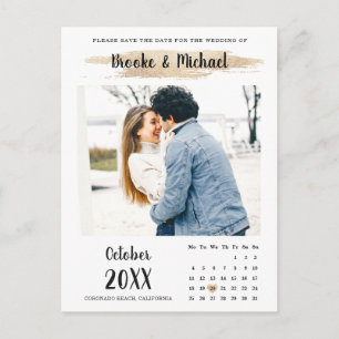 Stylish Photo Calendar Save the date card