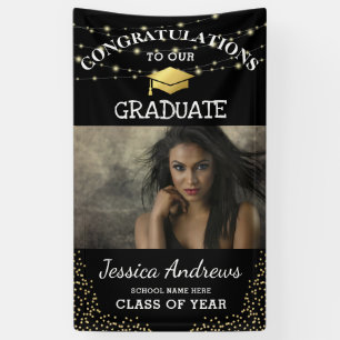 Stylish Photo Class of 2025 Graduation Door Banner