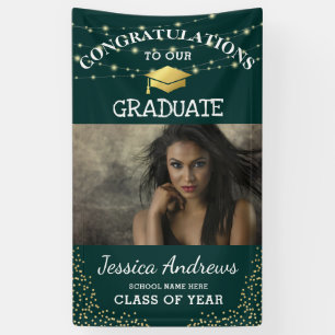 Stylish Photo Class of 2025 Graduation Door Banner