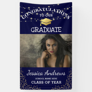 Stylish Photo Class of 2025 Graduation Door Banner