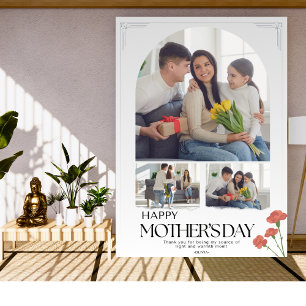 stylish photo collage elegant happy mother's day holiday card