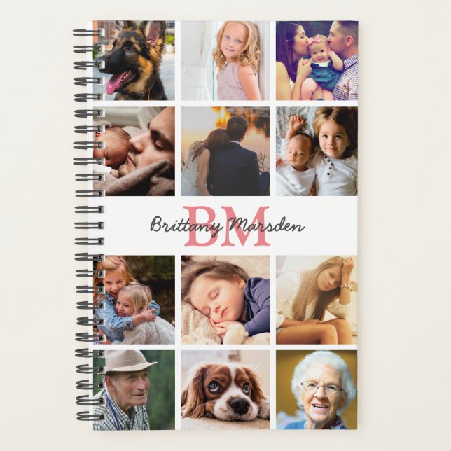 Stylish Photo Collage Monogram 2026 Planner (Front)