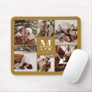  Stylish Photo Collage Personalized Monogram Gift Mouse Mat