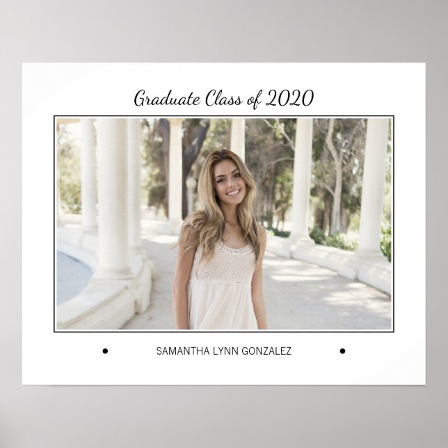 Stylish Photo Graduation Welcome Sign (Front)