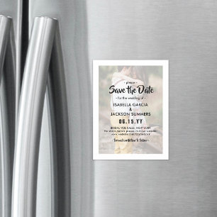 Stylish Photo Overlay Modern Wedding Save the Date Magnetic Invitation