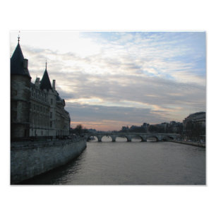 Stylish Photo Print with beautiful sunset in Paris