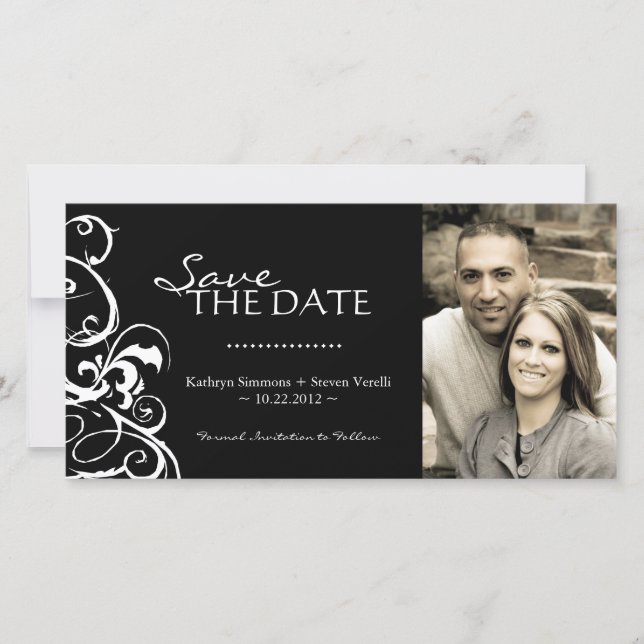 Stylish Photo Save The Date Invitation (Front)