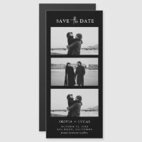 Stylish Photo Strip Black Magnetic Wedding