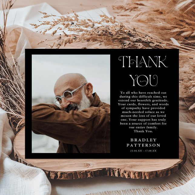 Stylish Photo Sympathy Thank You Card (Creator Uploaded)