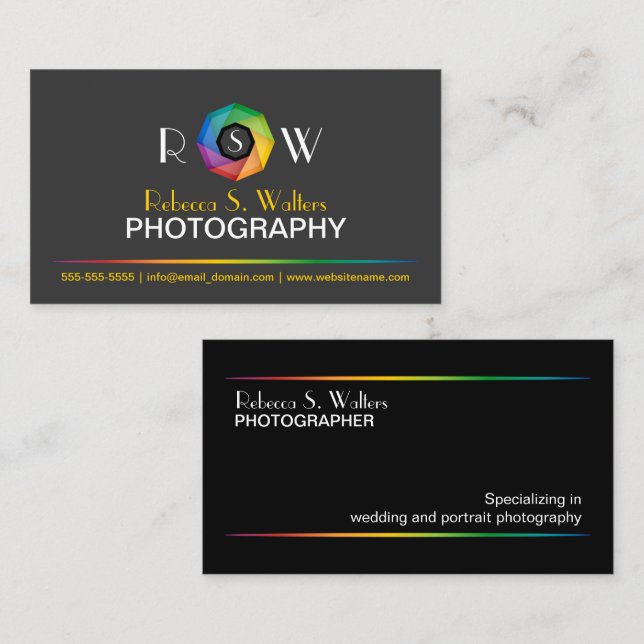 Stylish Photographer Business Card (Front/Back)