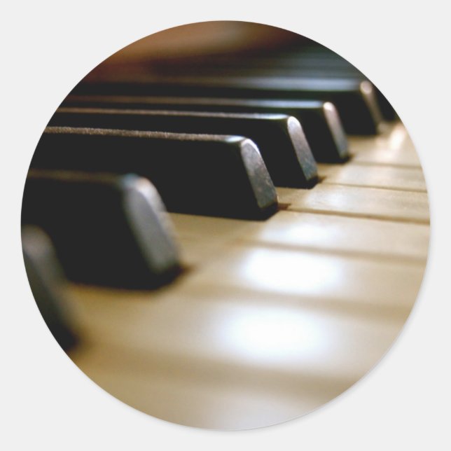 Stylish piano keyboard Music Classic Round Sticker (Front)
