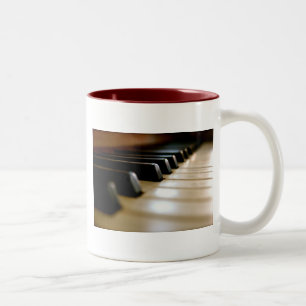 Stylish piano keyboard Music Two-Tone Coffee Mug