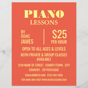 Stylish Piano Lessons Advertising Flyer