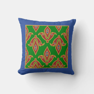 Stylish Pillow, Fleur-de-Lys, Maroon, Blue, Green Cushion
