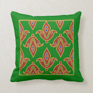 Stylish Pillow, Fleur-de-Lys, Maroon, Blue, Green Cushion