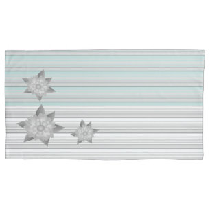Stylish Pillow Sham With Pastel Teal Stripe