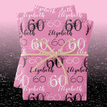 Stylish Pink 60th Birthday Personalised Gift Wrap<br><div class="desc">60th Birthday Pink with Black and White Wrapping paper in 3 Sheets.  Each Sheet can be Customised separately for the Birthday honoree with Name and Age.</div>