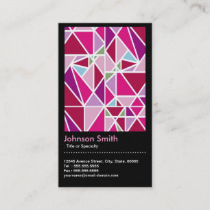 Stylish Pink Abstract Diamond Pattern QR Code Business Card