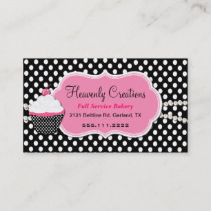 Stylish Pink and Black Bakery Business Card
