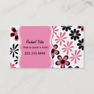 Stylish Pink and Black Floral Mummy Card