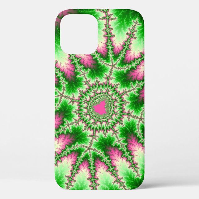 Stylish Pink and Green Fractal Case-Mate iPhone Case (Back)