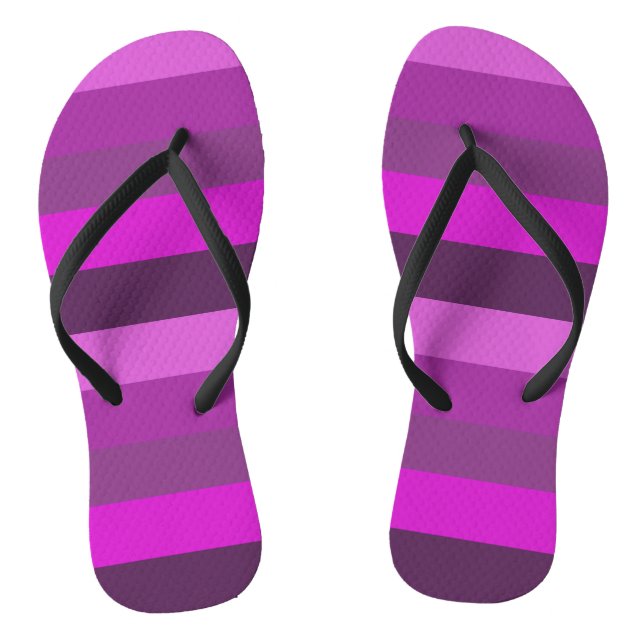 Stylish Pink and purple stripes Pattern Flip Flops (Footbed)