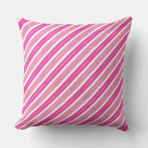 Stylish Pink and Silver Foil Christmas Stripes Cushion