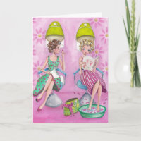 Stylish Pink Beauty Salon Girly Greeting
