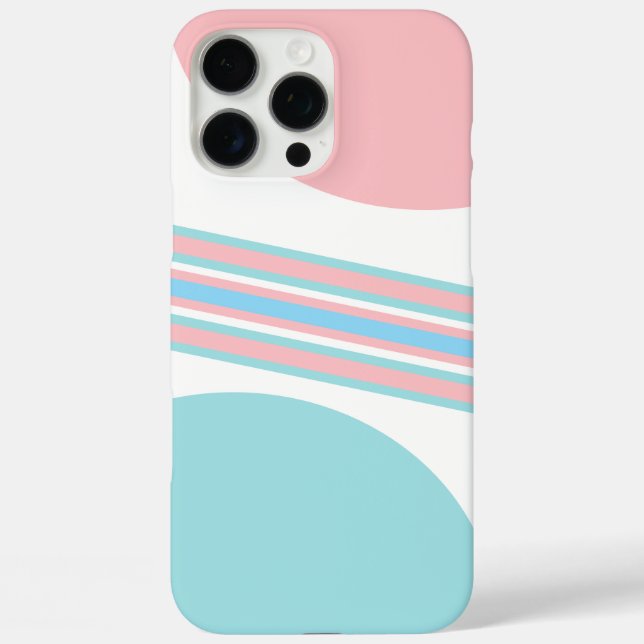 Stylish Pink & blue Abstract geometric Stripes Case-Mate iPhone Case (Back)