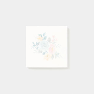 Stylish Pink & Blue Flower Bouquet Post-it Notes