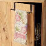 Stylish Pink Botanical Floral Pattern Tea Towel<br><div class="desc">A pretty vintage floral pattern personalised with your name decorates this kitchen towel. Personalise it for a gift. Great gift for Mother's Day,  friends,  Christmas gifts or just because. Designed for you by Blackberry Boulevard.</div>