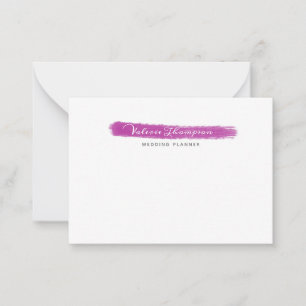 Stylish Pink Brush Stroke Signature Card