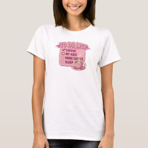 Stylish Pink COFFEE FIRST THEN KIDS T-Shirt