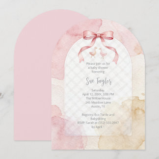 Stylish Pink Coquette Bow Girl Baby Shower LPM26 Invitation