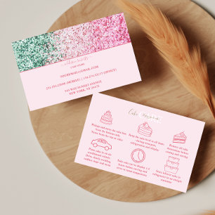 Stylish Pink Feminine Look Cake Care  Business Card