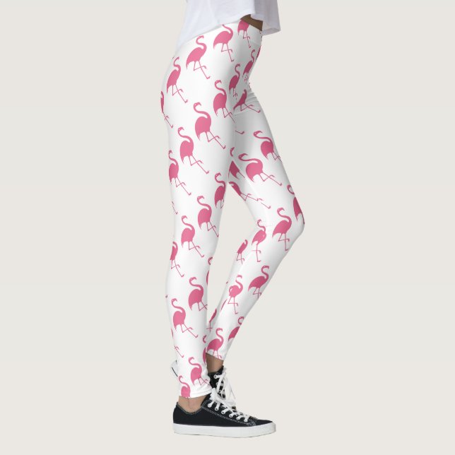 Stylish Pink Flamingos Leggings (Right)